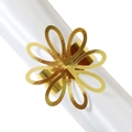 Elegant gold flower napkin ring with reflective petals for wedding and party table decor - Reflective Gold
