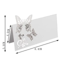 White laser-cut butterfly table place card for weddings with dimensions 8.4x5.3cm - White