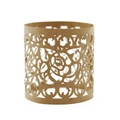 Detailed laser-cut rose hollow napkin ring with intricate vine lattice pattern - Kraft Paper