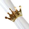 Golden crown napkin rings set for wedding dining table with reflective mirror finish - Reflective Gold