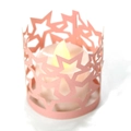 Abat-jour étoile en papier rose ajouré avec bougie LED jaune à lueur chaude - Rose
