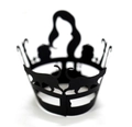 Detail of laser-cut black crown cupcake wrapper featuring elegant silhouette patterns - 5x5x8CM / Black