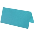 Teal blue folded place card in pearlescent paper for weddings and parties - Tiffany Blue