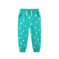 Pantaloni sportivi bambina verde menta con stampa a margherite e vita elasticizzata - 2Y(90) / Verde Menta