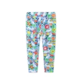 Leggings azzurro cielo per bambina con stampe di coniglietti e fiori colorati - 2Y(90) / 2Y(90)
