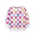 Felpa da bambina con motivo a scacchi colorati di fragole, fiori e farfalle - 2Y(90cm) / Scacchiera Multicolore (A8349)