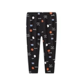Leggings Halloween per bambina neri con stampe di fantasmi, zucche e gatti - Nero Stampato / 2Y(90)