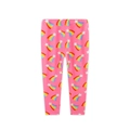 Rosafarbene Mädchen-Leggings mit buntem Regenbogen- und weißem Sternenmuster - 2Y(90) / Rosa Regenbogen-Druck (9013)