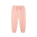 Pantaloni sportivi rosa da bambina con stampa di ciliegie e vita elastica con coulisse - 2Y(90) / Rosa (3212)