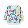 Kids long sleeve white sweatshirt with colorful cartoon cat and dog animal prints - 6Y (120cm) / Tops / White Cartoon Cat & Dog Print (A8347)