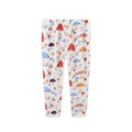 White cotton leggings for girls featuring colorful mushroom and flower prints all over - 2Y / Cartoon Mushroom Print (9007)