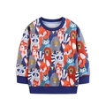 Boys long sleeve sweatshirt featuring colorful forest animal all-over print - 2Y(90cm) / Forest Animal All-over Print (A8350)