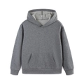 Classic grey kids' hooded sweatshirt featuring a front pocket and ribbed cuffs - 5-6Y(135cm) / Gray