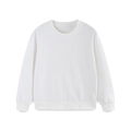 Classic white crewneck sweatshirt for kids with ribbed cuffs and soft cotton fabric - 2-3Y(100cm) / White