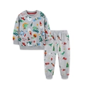 Completo natalizio grigio per bambini con dinosauri e pantaloni sportivi - 2Y(90) / Grigio (8321+3135)