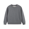 Classic dark grey crewneck sweatshirt for kids with ribbed cuffs and a minimalist style - Dark Gray