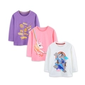 Set di 3 magliette a maniche lunghe da bambina con stampe di unicorni e delfini - 2Y(90cm) / Set Viola+Rosa+Bianco