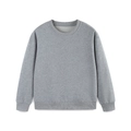 Children's round neck sweatshirt in heather gray with ribbed cuffs and hem - 2-3Y(100cm) / Light Gray
