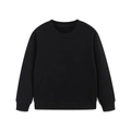 Classic crew neck kids sweatshirt in solid black with ribbed cuffs and soft cotton fabric - 2-3Y(100cm) / Black