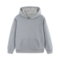 Classic kids solid grey hoodie with kangaroo pocket and ribbed cuffs in minimalist style - 3-4Y(110cm) / Dark Gray