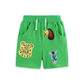 Short décontracté vert pour garçons avec écussons d'animaux et taille élastique - 2Y(90cm) / Vert (3216)