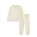 Ensemble sweat-shirt et pantalon pour enfant en coton tricoté blanc crème doux - 2-3Y(100cm) / Blanc Cassé