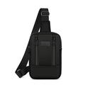 Waterproof black sports sling bag for men with adjustable shoulder strap and matte finish - Black
