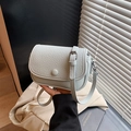 Stylish light blue crossbody bag with lychee texture and adjustable shoulder strap - Blue