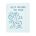 Laser-cut light blue greeting card with heart patterns and Best Wishes to You text - Pearlescent Light Blue Outer Card And Sky Blue Inner Page