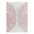 Roze glitter huwelijksuitnodiging met lasergesneden rozen en glansafwerking - Glitter Roze