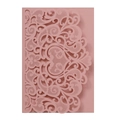 Detailed laser-cut pattern on dusty pink pearlized paper wedding invitation cover - Pink