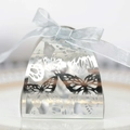Silberne lasergeschnittene Schmetterling-Bonbonschachtel mit Band für Hochzeitsgeschenke - Silber
