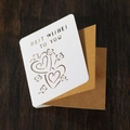 Laser-cut greeting card with Best Wishes text featuring white and kraft paper layers - White Outer Card And Kraft Inner Page