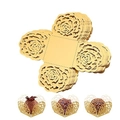 Golden hollow rose lace chocolate gift box and decorative laser-cut wrappers for weddings - Reflective Gold