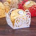 Hollow rose laser-cut paper chocolate wrappers in gold, red, and white finishes - White