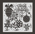 Stencil natalizio in PET con renne e fiocchi di neve per pittura fai-da-te e decoro - Stile Fiocco di Neve Festivo (B)