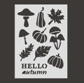 Reusable PET stencil featuring pumpkin and maple leaf patterns for autumn DIY art - Autumn