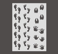 Stencil per pittura PET fai-da-te con impronte di animali, piedi umani e palmi - Piede