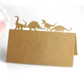 Laser-cut kraft paper dinosaur place cards for festive party table decorations - Kraft Paper