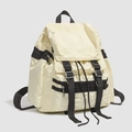 Zaino chic in nylon beige con grande capacità e design funzionale a tasche multiple - Beige