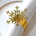Rond de serviette flocon de neige doré de Noël avec découpes métalliques ajourées élégantes - Or Réfléchissant