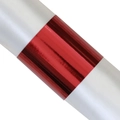 Polished metallic red napkin ring with white satin texture trim for elegant dining decor - Mirror Red