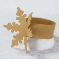 Close-up of snowflake napkin ring made of kraft paper for Christmas table decoration - Kraft Paper Color