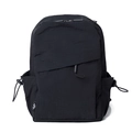 Minimalist black waterproof nylon backpack with drawstring side pockets and large capacity - Black
