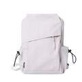 Minimalist off-white backpack in tech fabric featuring drawstring side pockets - White