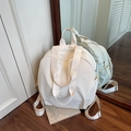 Cream white multifunctional nylon backpack with embossed logo and adjustable straps - Off-white