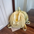 Pale yellow lightweight nylon backpack with dual handles and adjustable straps - Yellow