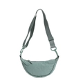 Bolso bandolera minimalista de nailon verde haba en forma de media luna para mujer - Verde Menta