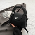 Chic black quilted chain small square bag with silver clasp and top handle for women - Black