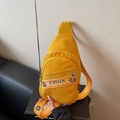 Sac de poitrine jaune vif avec bandoulière Suchao fleurie contrastée pour loisirs - Jaune